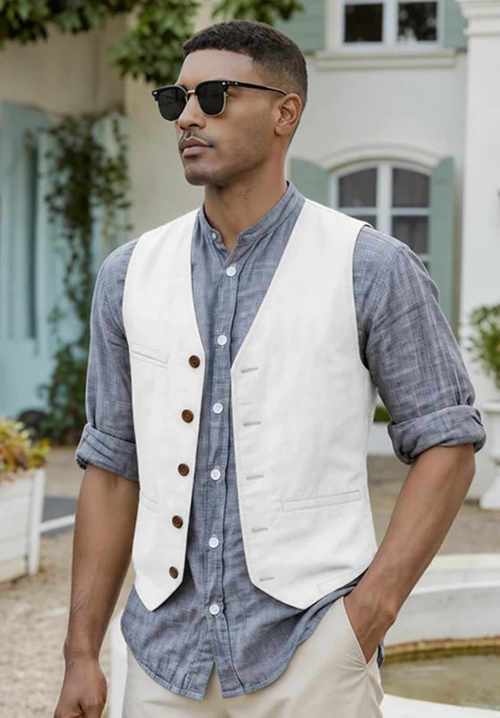 Men's suit vest White