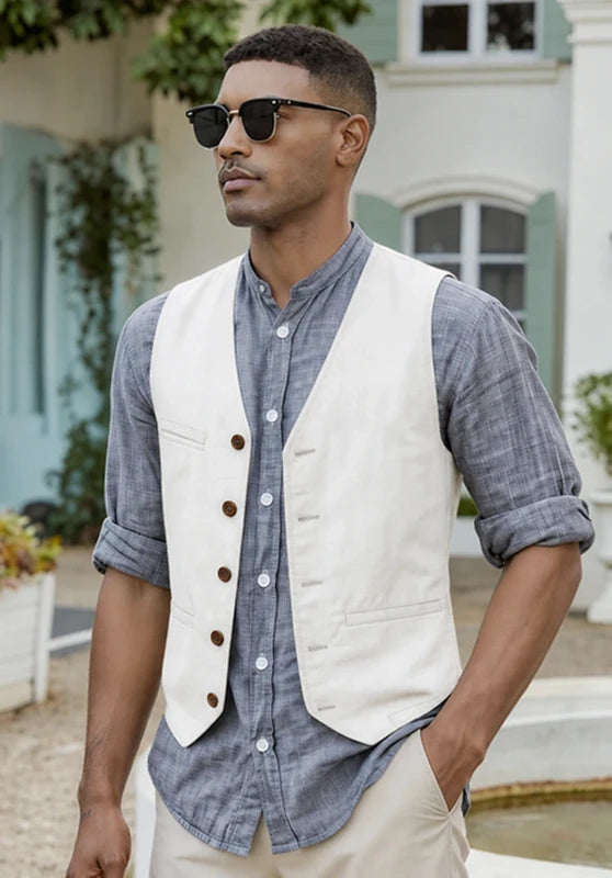 Men's suit vest Ivory