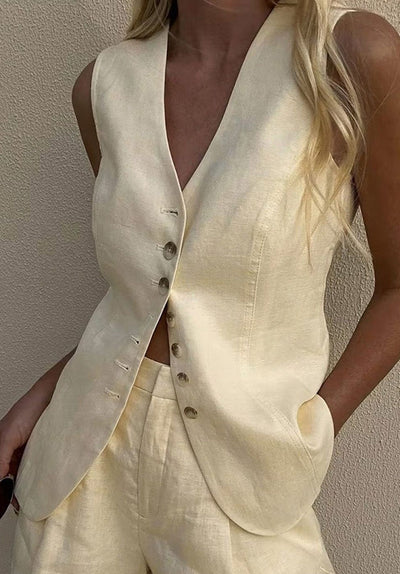 Women Linen Vest