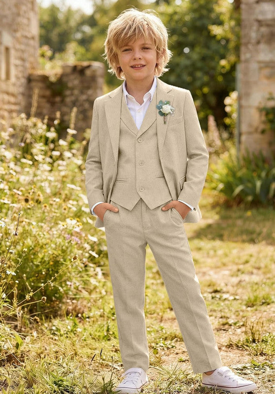 Boys linen 3 piece suit