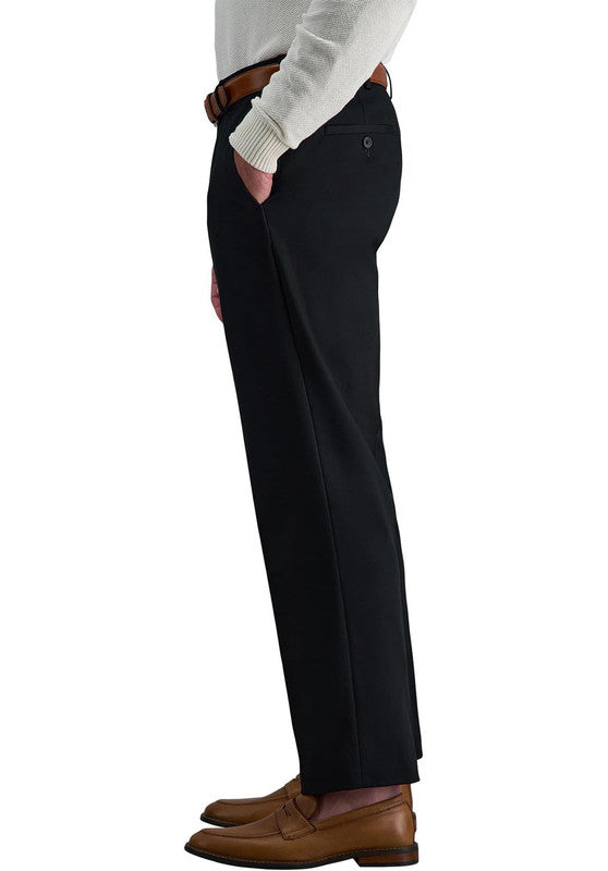 men black dress pants side view slim fit