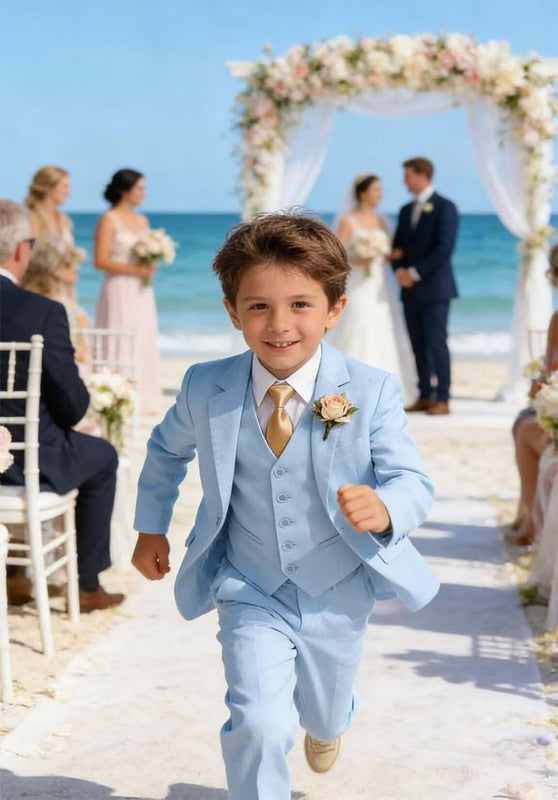 Boys linen 3 piece suit