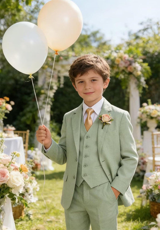 Boys linen 3 piece suit