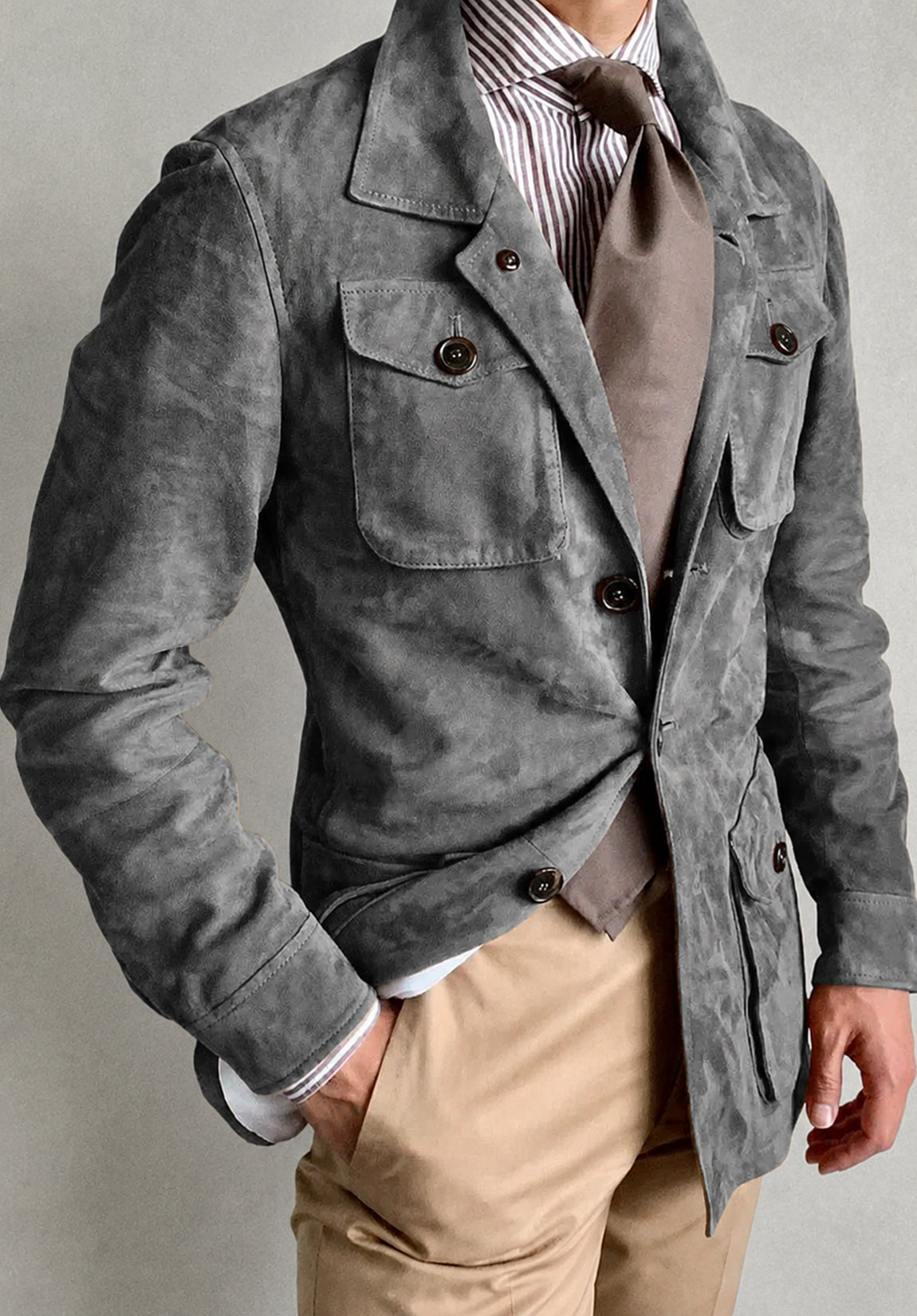 Men's black suede jacket