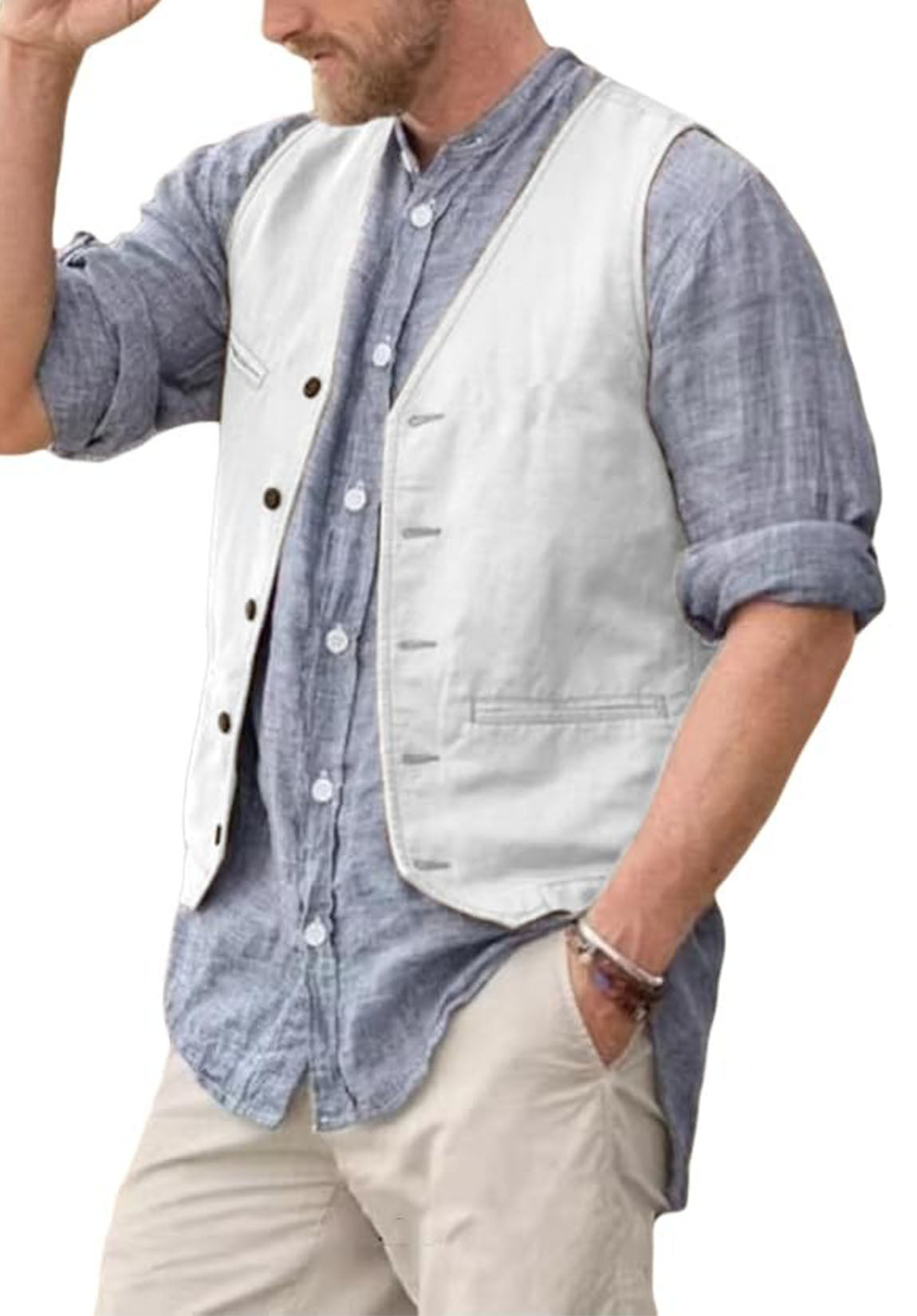 Men's suit vest  White