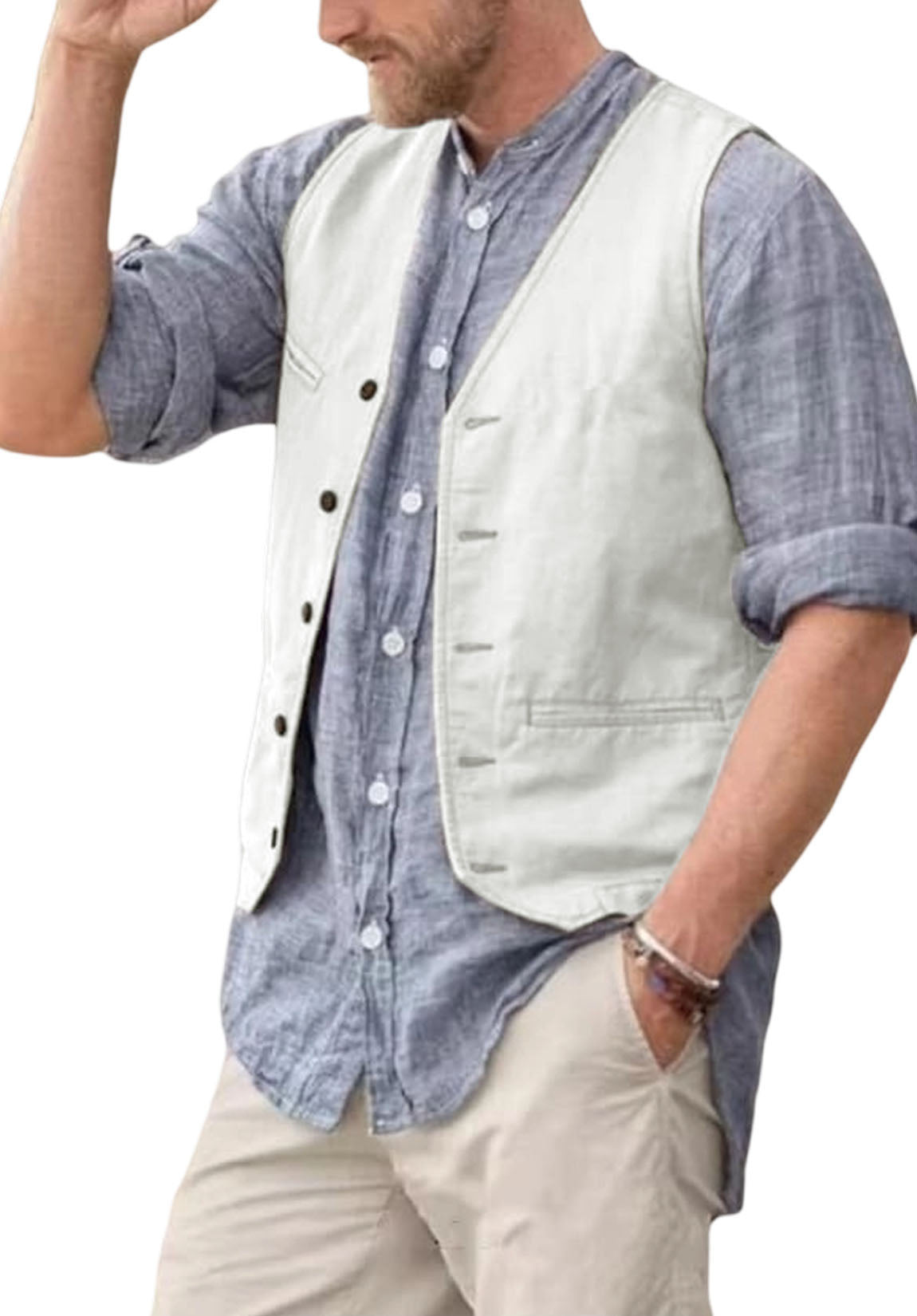 Men's suit vest  Ivory