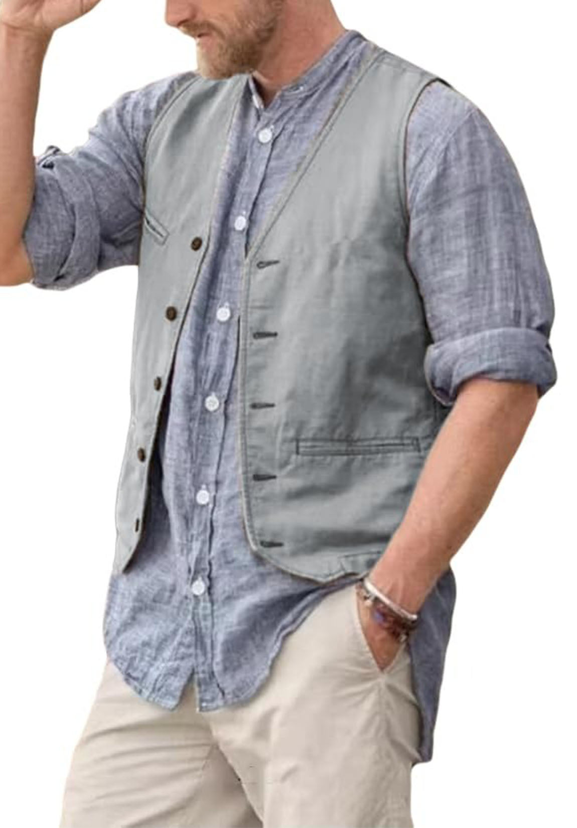 Men's suit vest  Grey