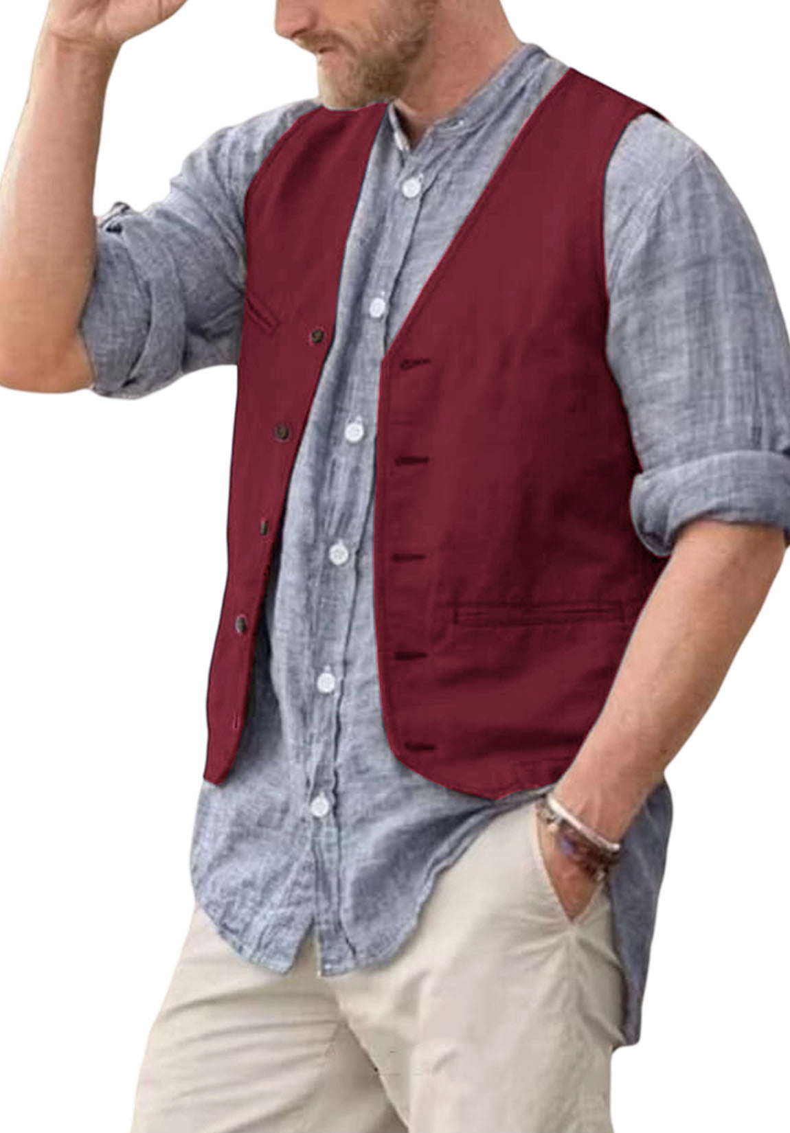 Men's suit vest  Burgundy