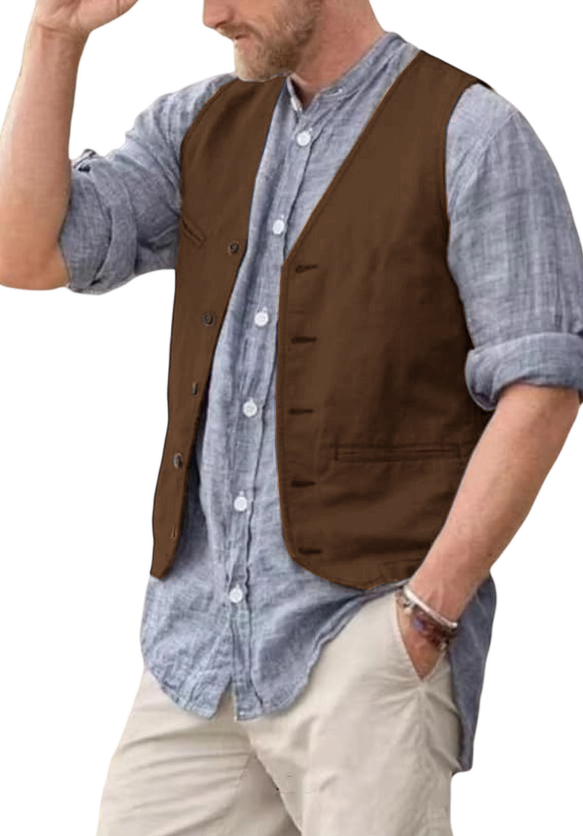 Men's suit vest  Brown