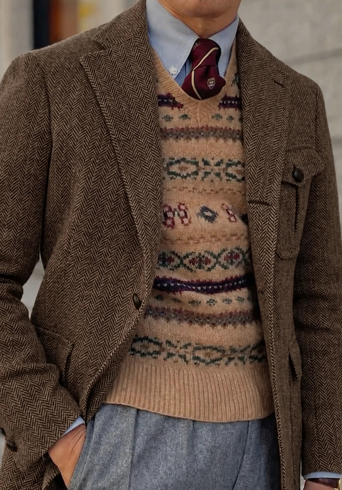 Men's herringbone jacket
