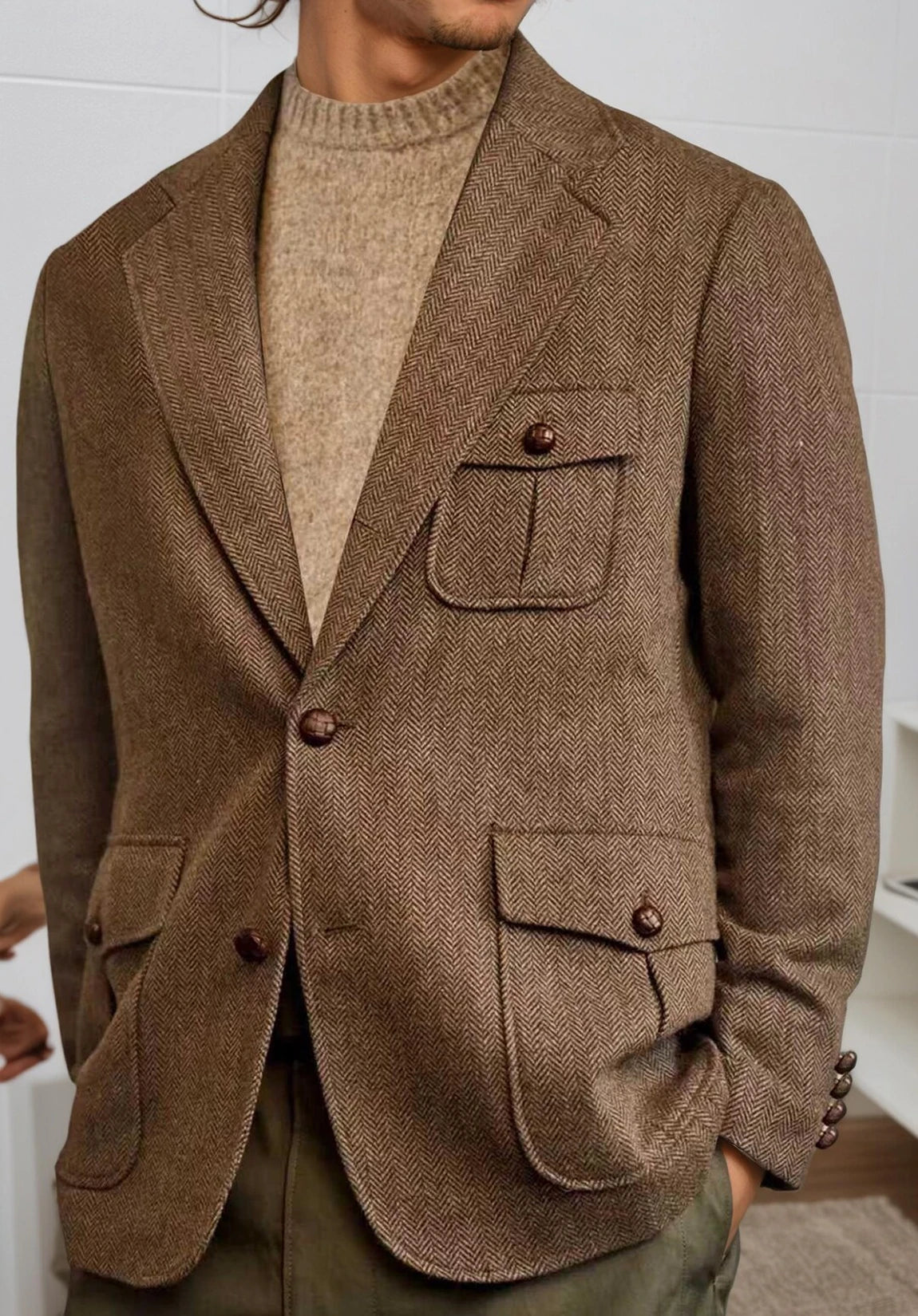 Men's herringbone jacket