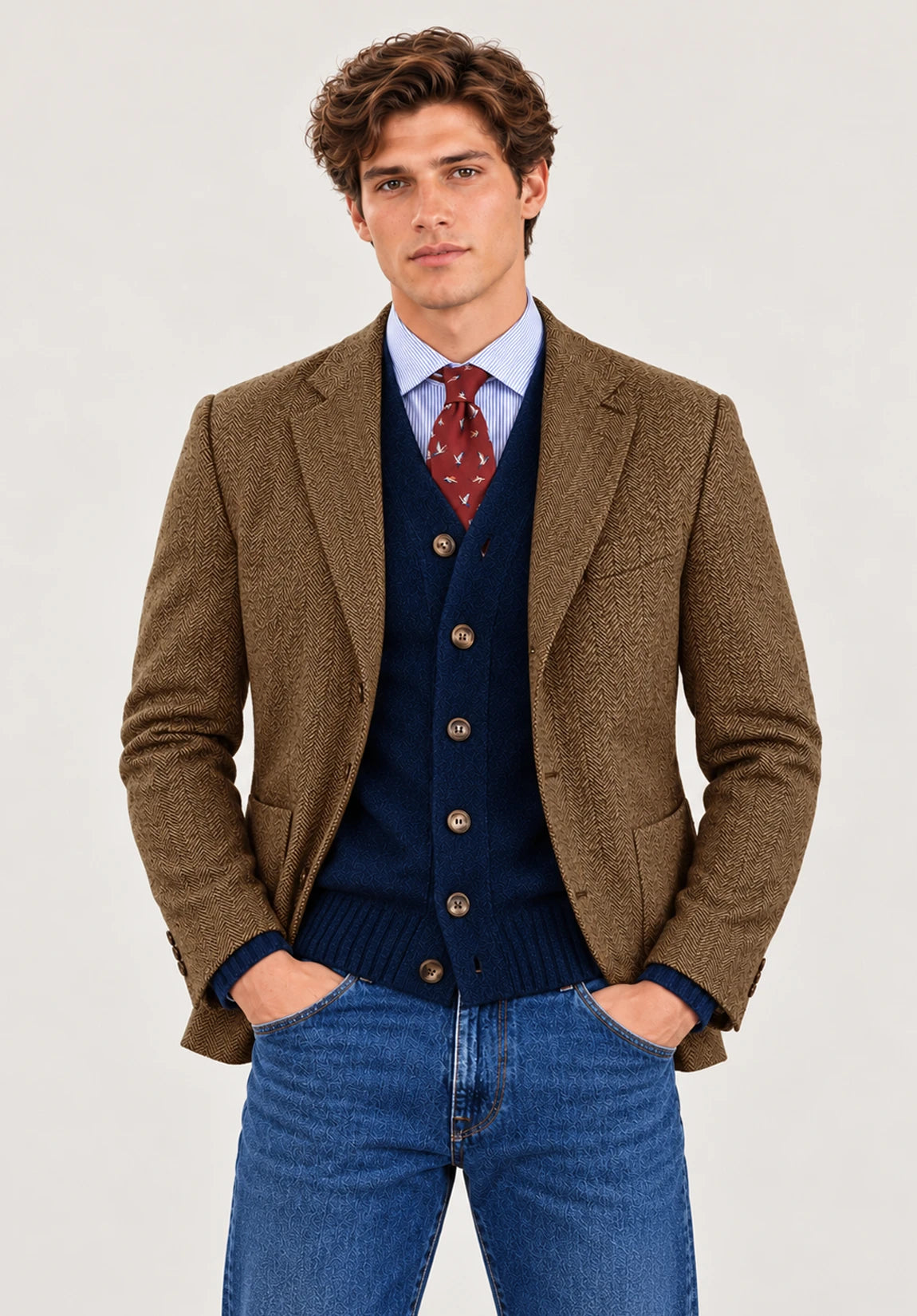 Men's herringbone jacket