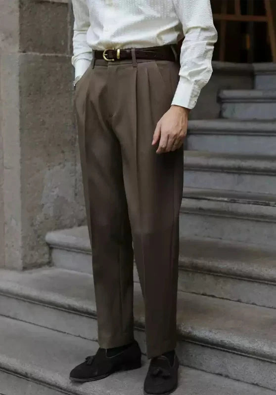 Men's Brown Dress Trousers£¬ Side View