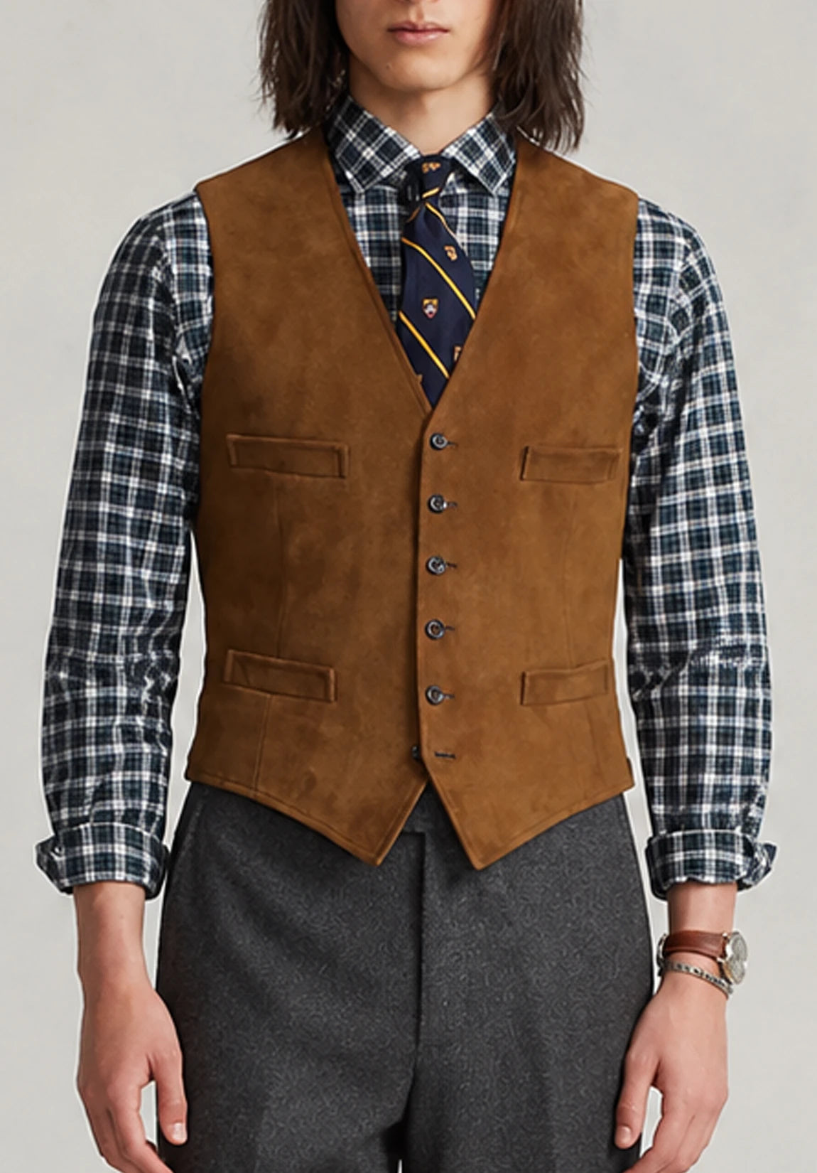 Men's suede vest