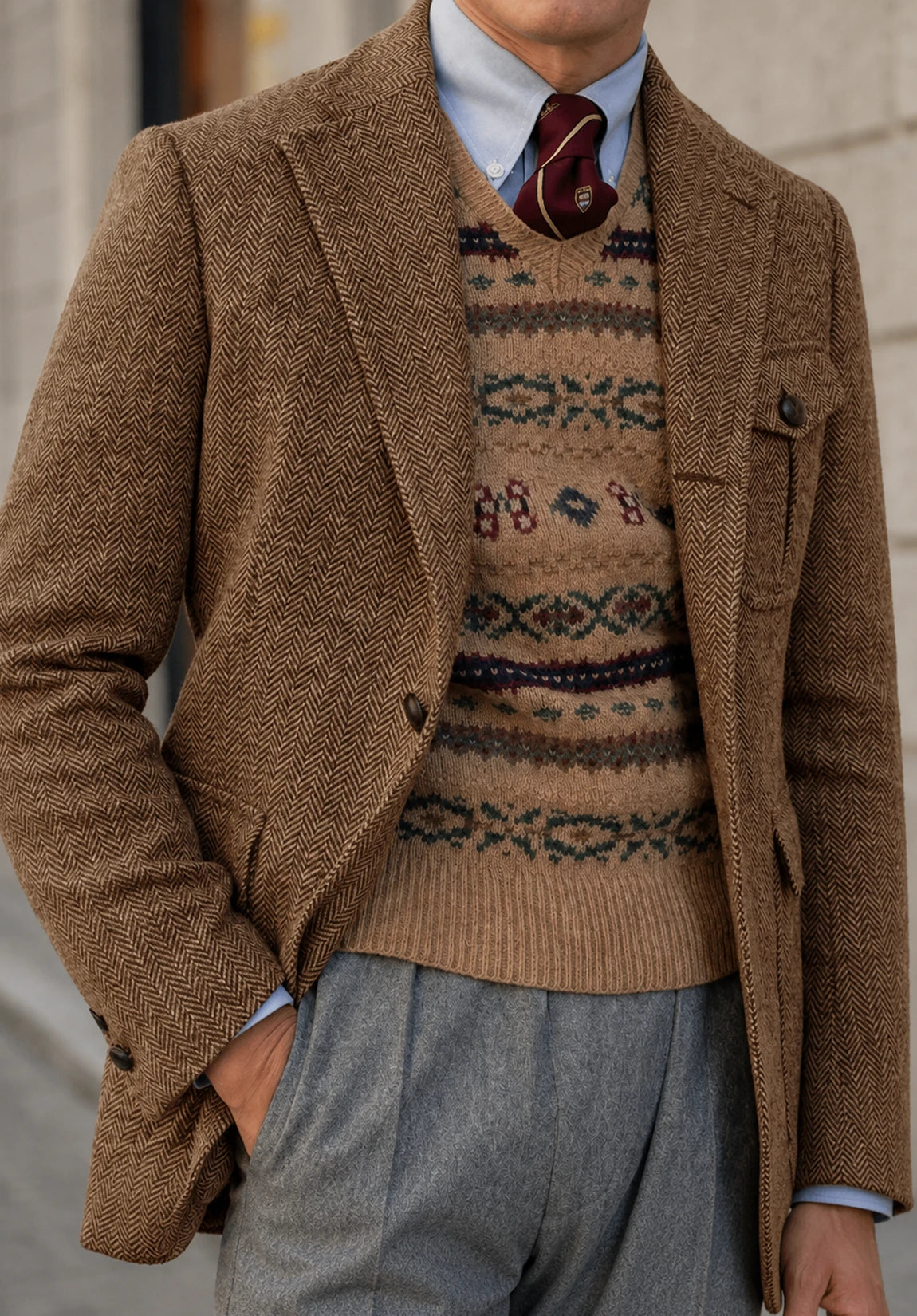 Men's herringbone jacket