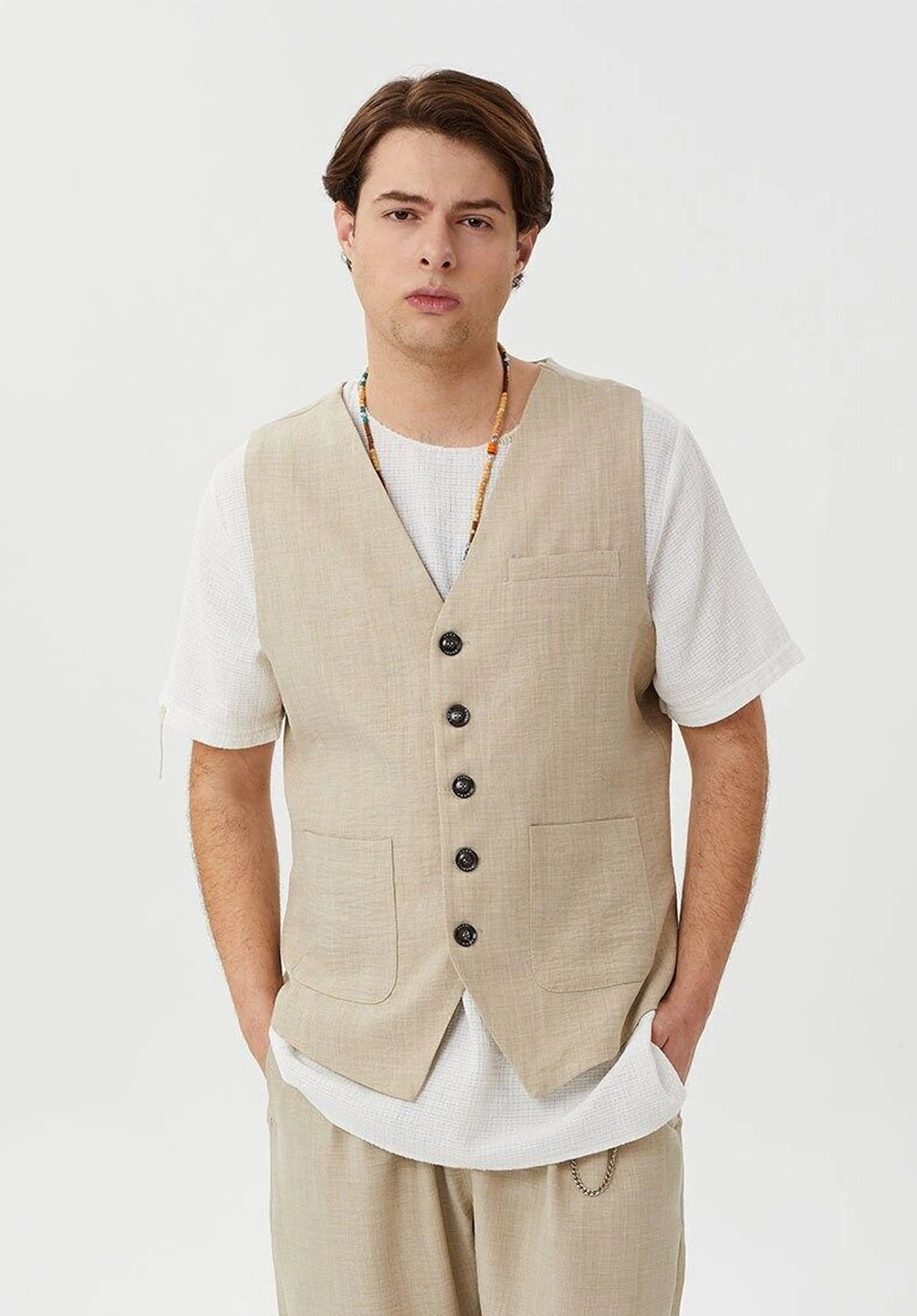 Men's Linen Vest