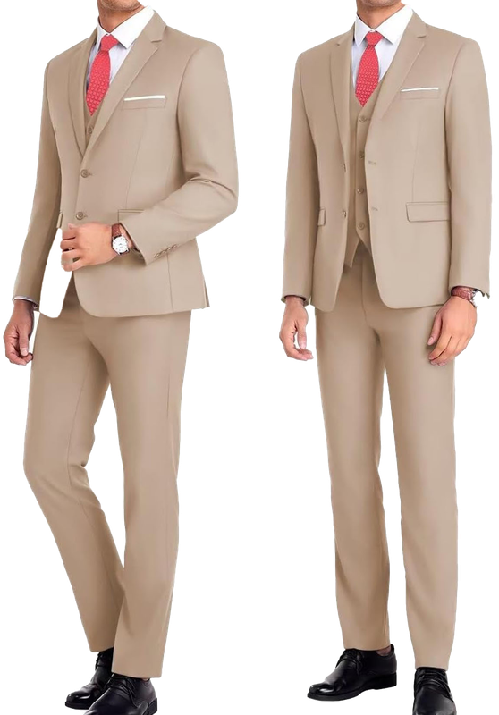 Men's Formal Business Suit 3 Piece Jacket and Pants