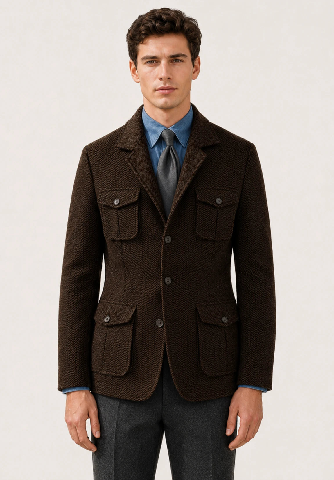 Men's herringbone jacket