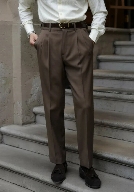 Men's Brown Dress Trousers¡ê? Front View