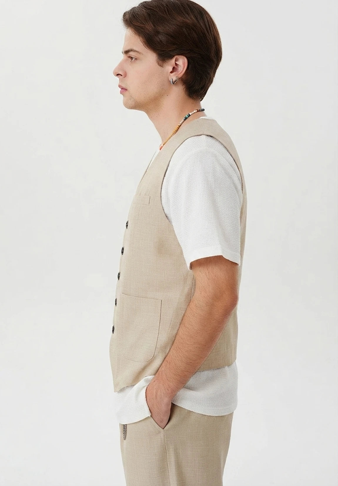 Men's Linen Vest