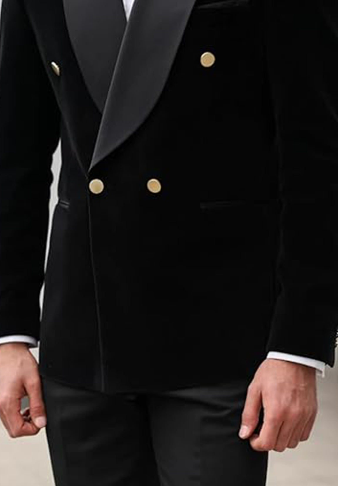 Men's black velvet jacket