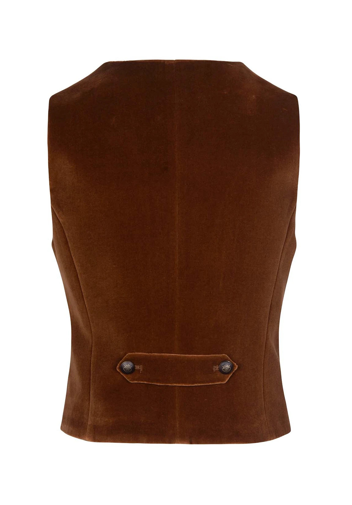 Women's Suit Vest Brown Velvet Back View