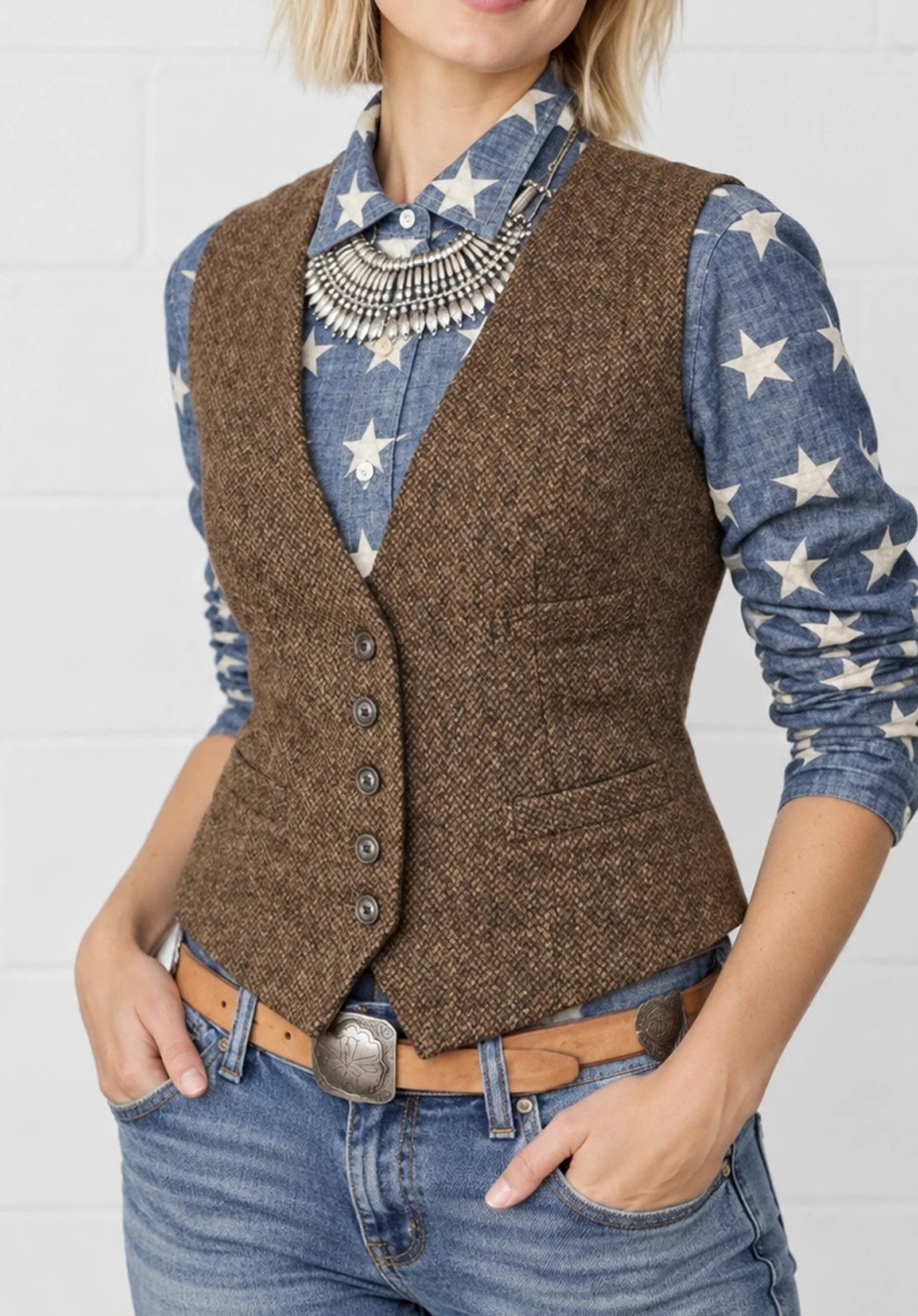 Women Tweeed Vest