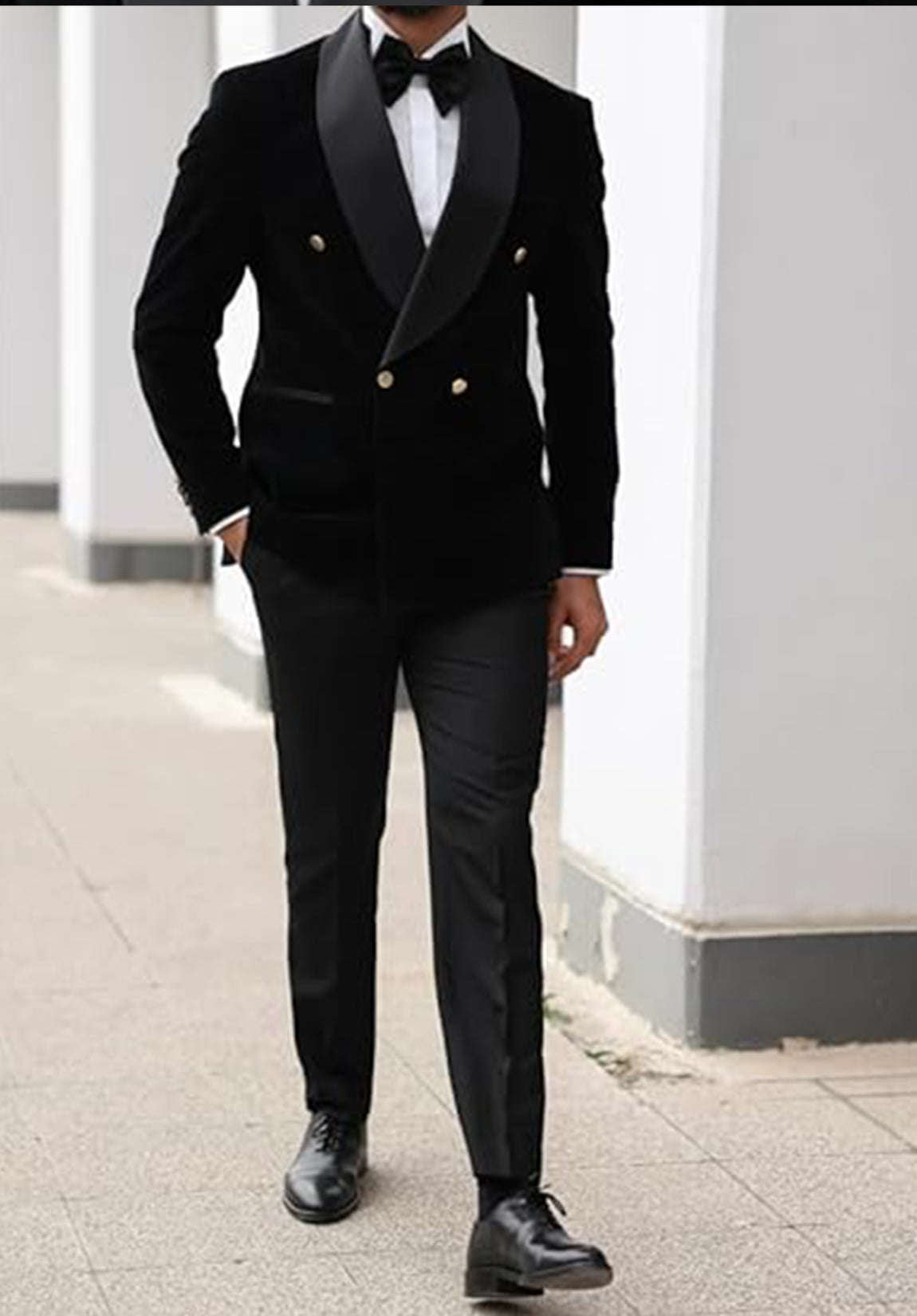 Men's black velvet jacket