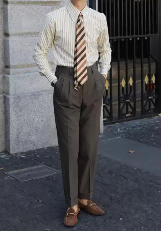 Men's Brown Dress Trousers?¨º? Front View