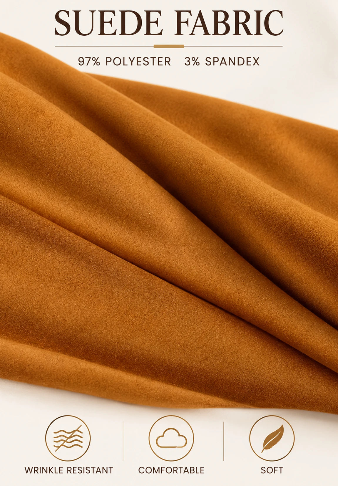 Women's Suit Vest  Brown  Suede  Fabric Detail Close-Up