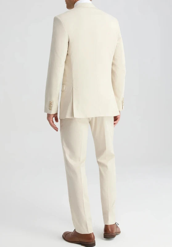 Men's Khaki Pants Paired with a Suit Jacket¡ê?Back View