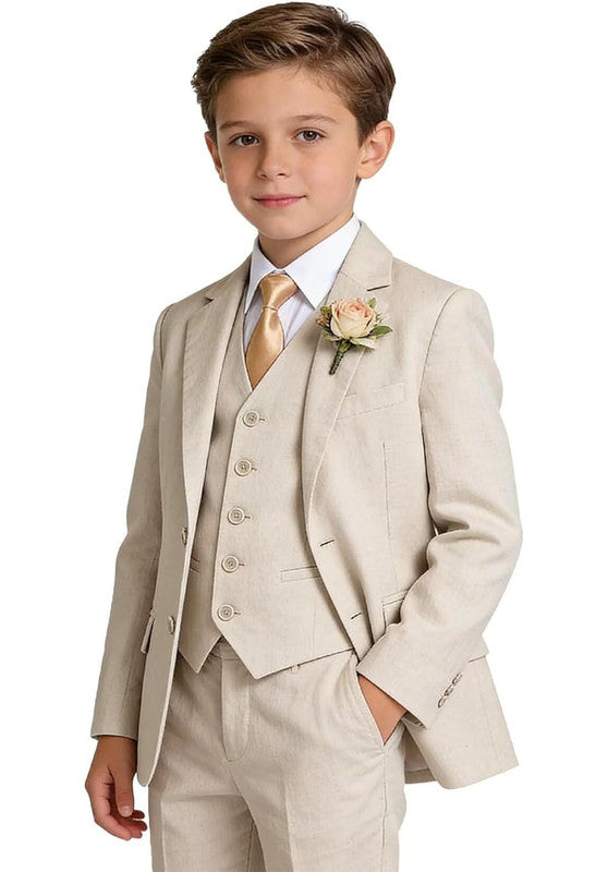Boys linen 3 piece suit