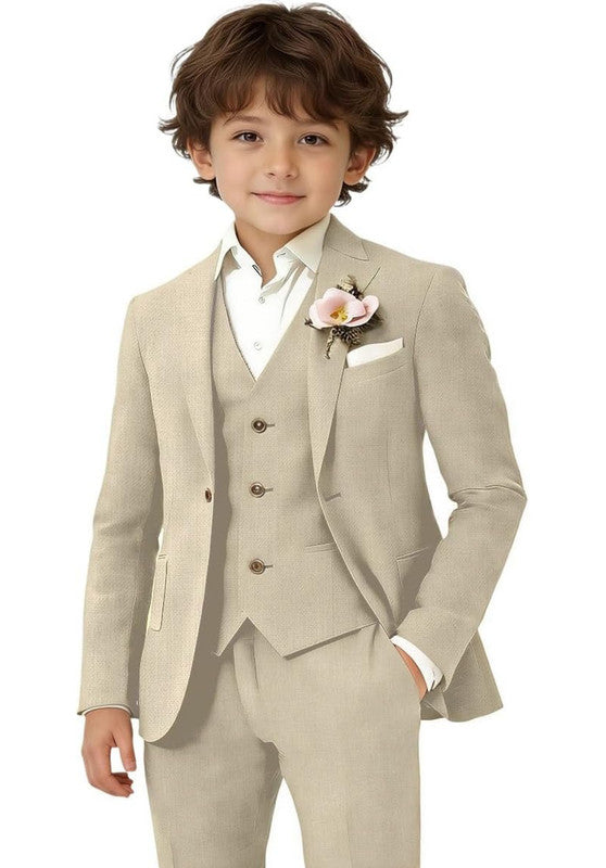 Boys linen 3 piece suit