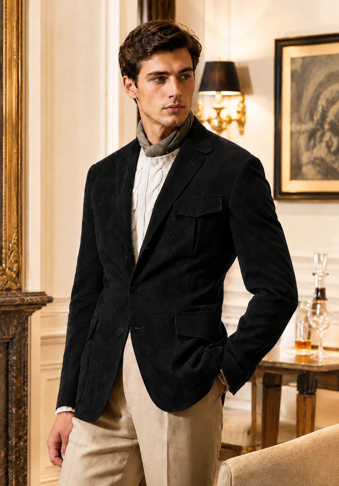 Men's black suede jacket