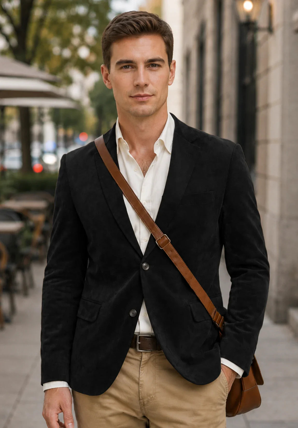 Men's black suede jacket