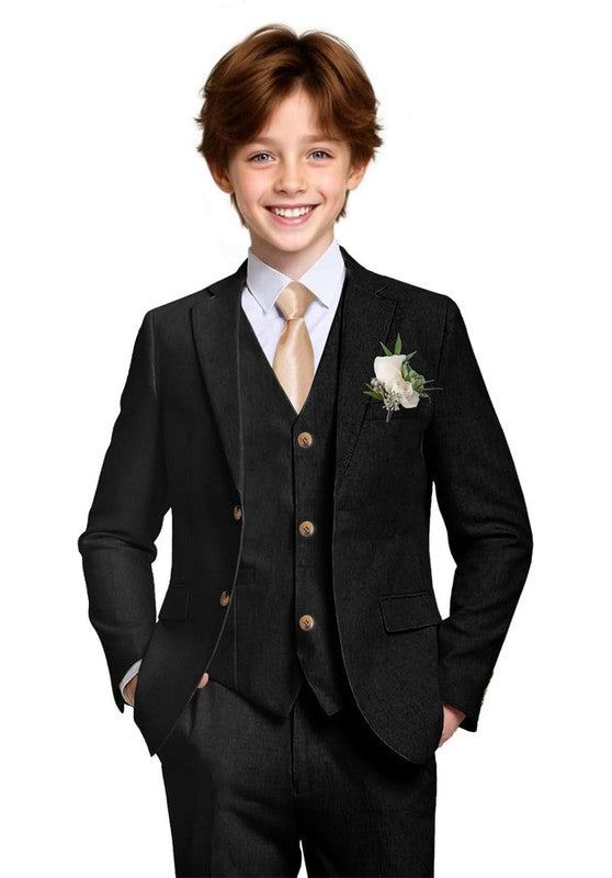 Boys linen 3 piece suit