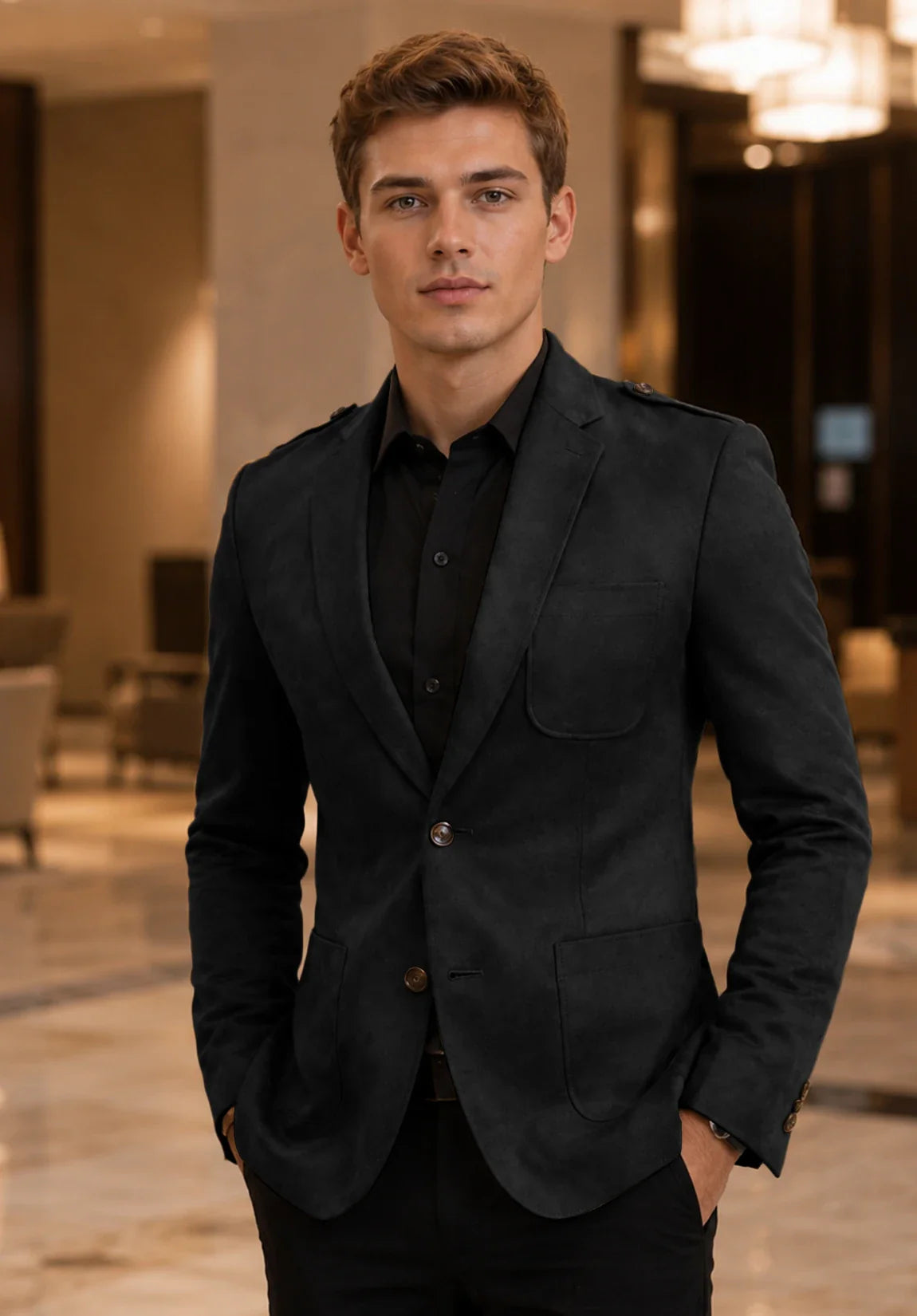 Men's black suede jacket