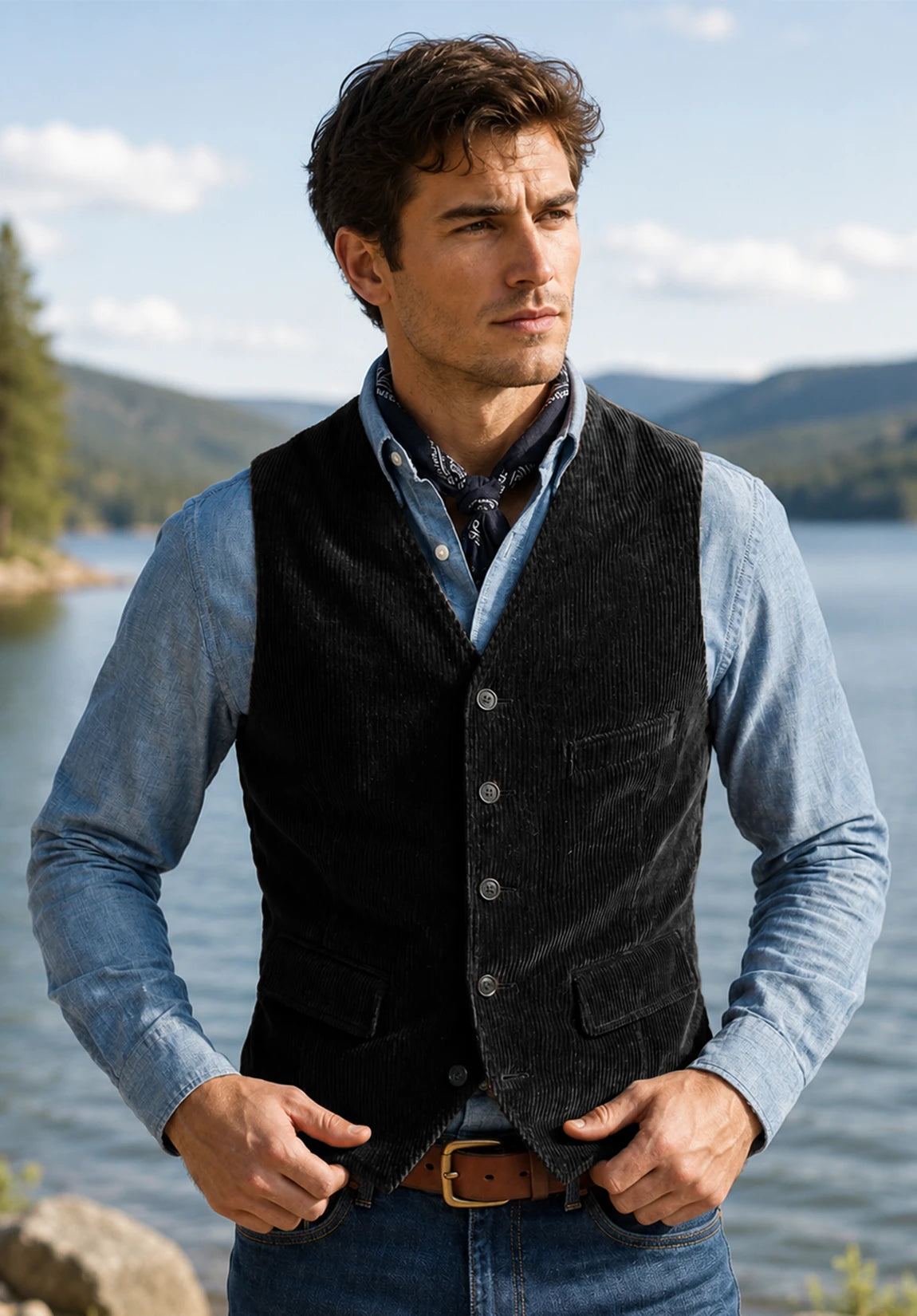 Men's black vest