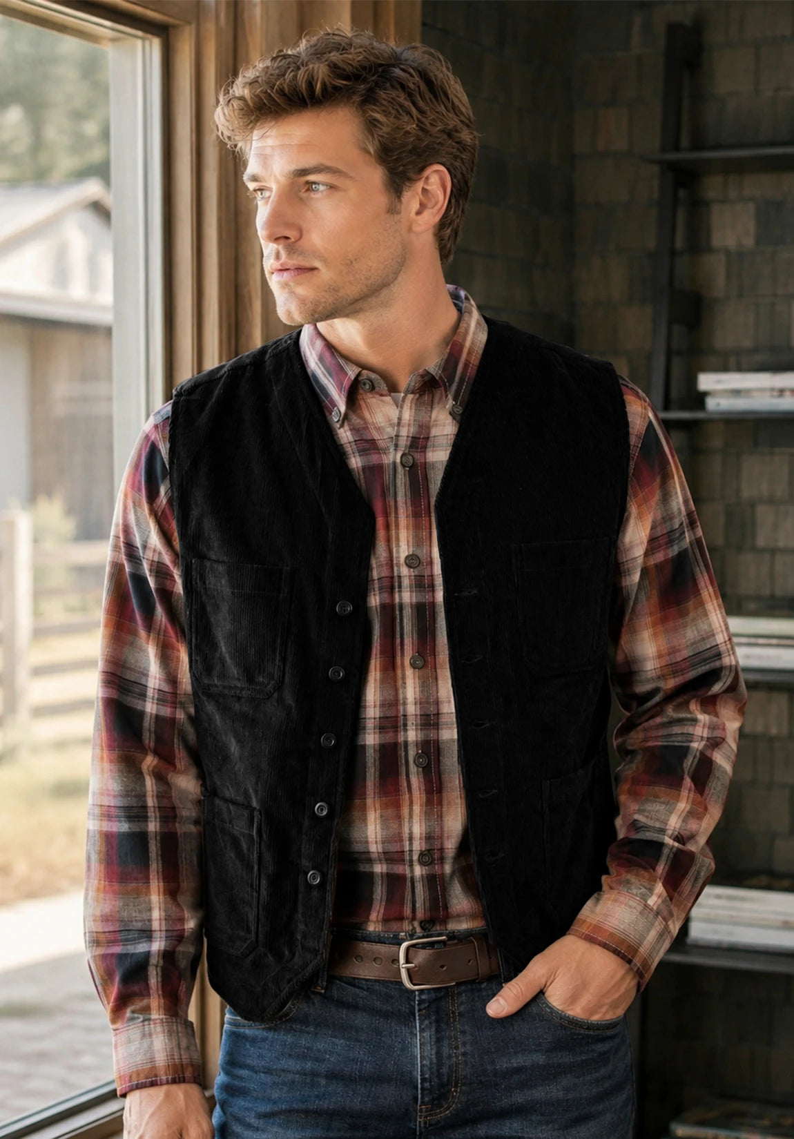 Men's black vest