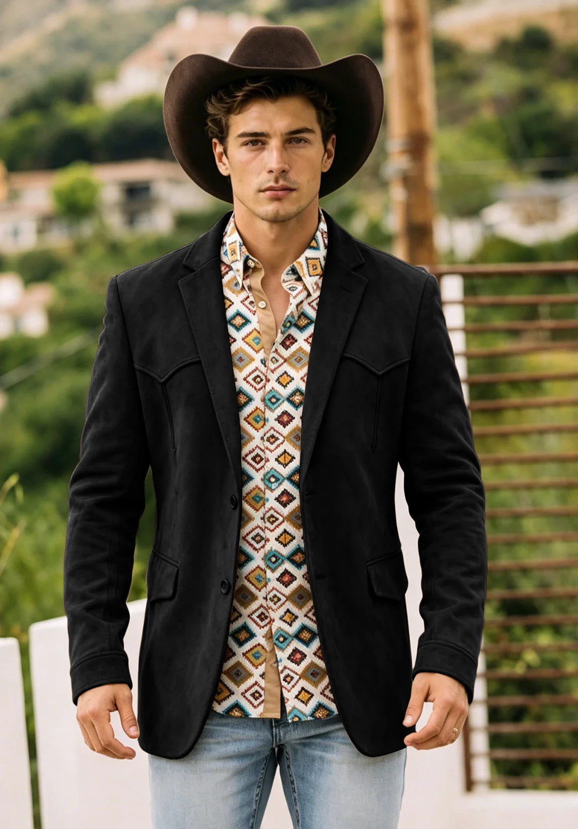 Men's black suede jacket