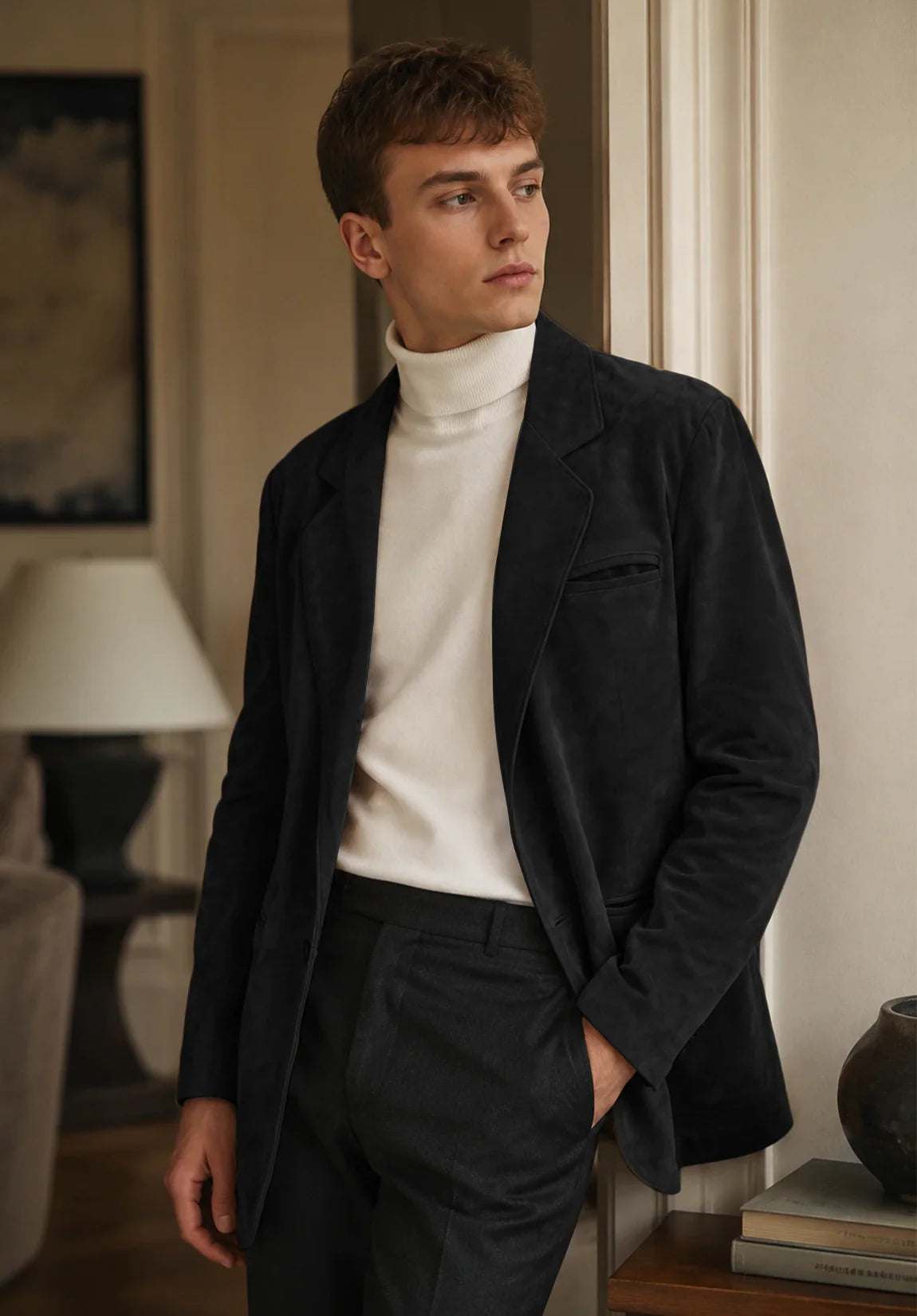 Men's black suede jacket