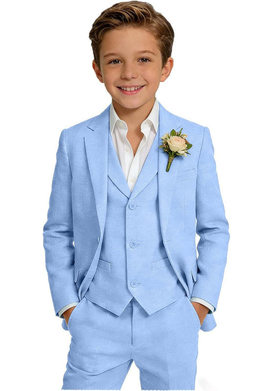 Boys linen 3 piece suit
