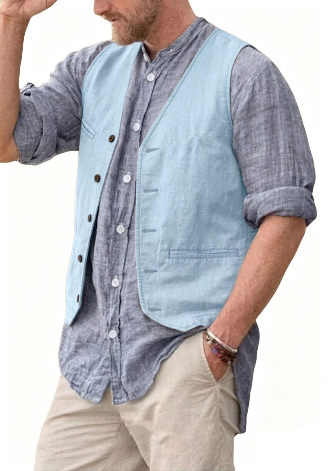 Men's suit vest  Blue