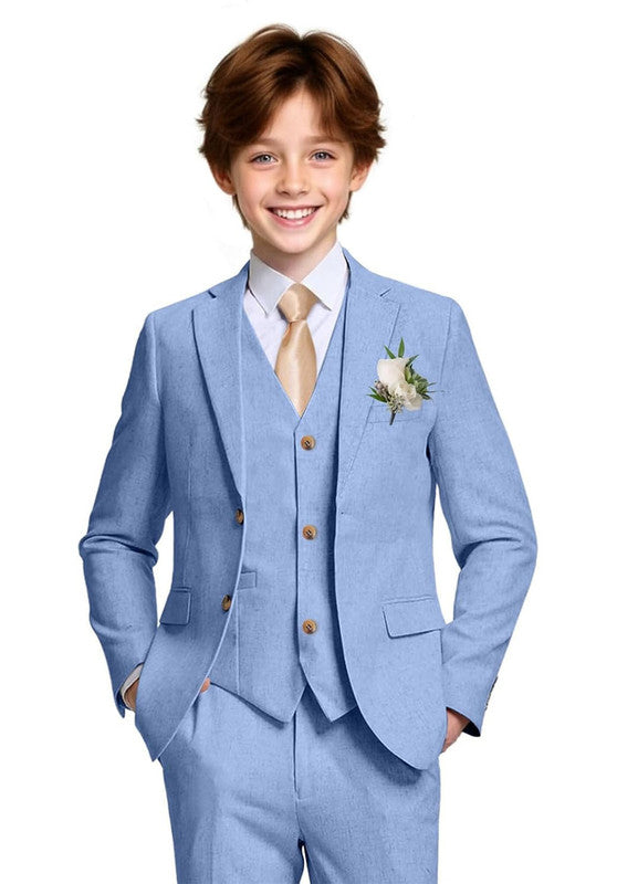 Boys linen 3 piece suit