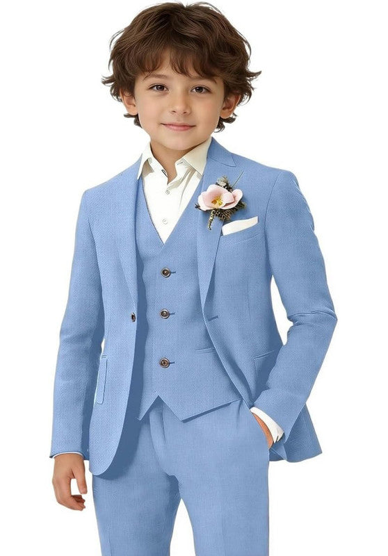 Boys linen 3 piece suit