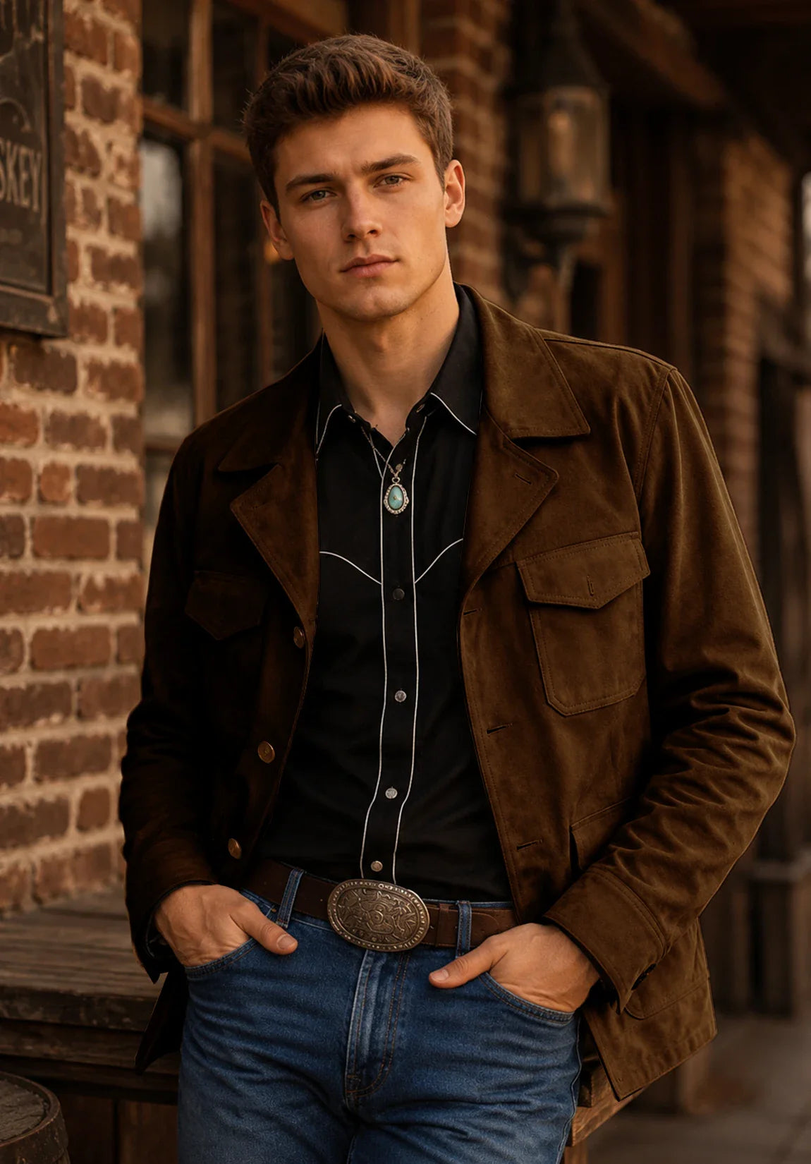 Men's brown suede jacket