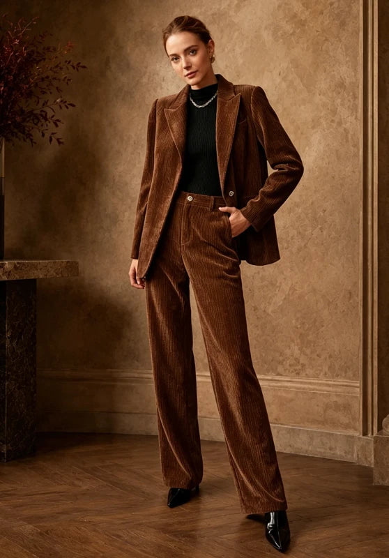 Women's 2 Piece Corduroy Suit