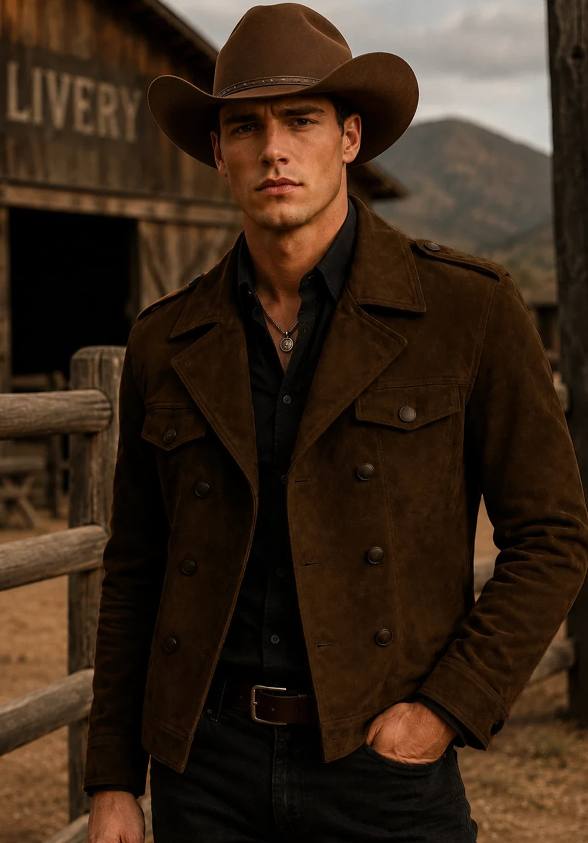Men's brown suede jacket