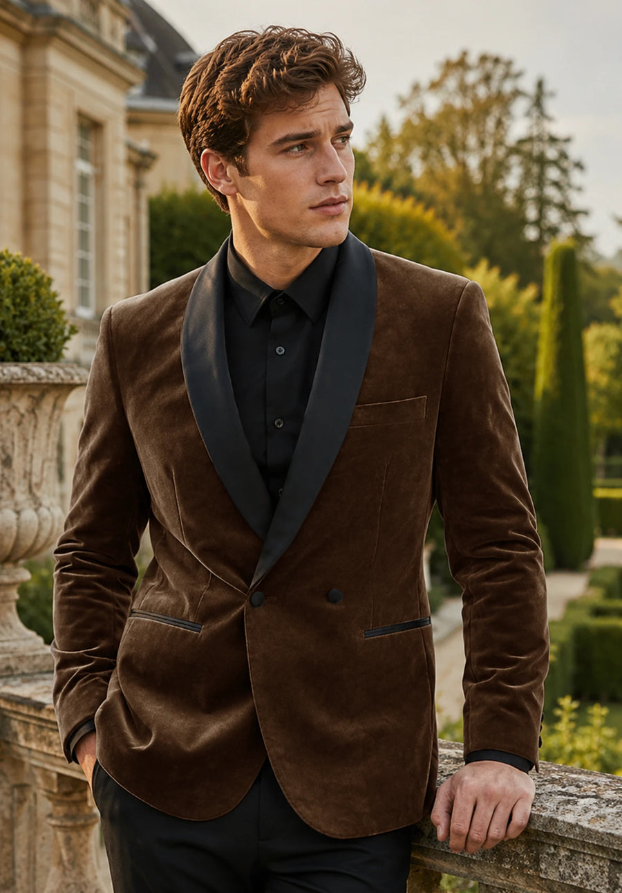 Men's brown velvet jacket