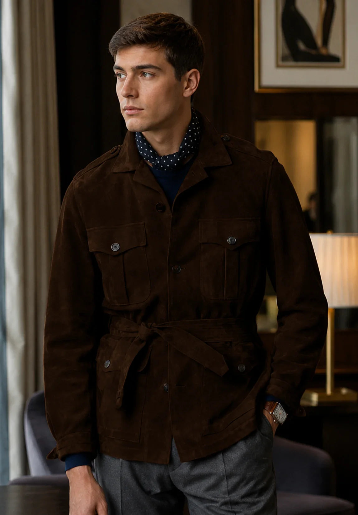 Men's brown suede jacket